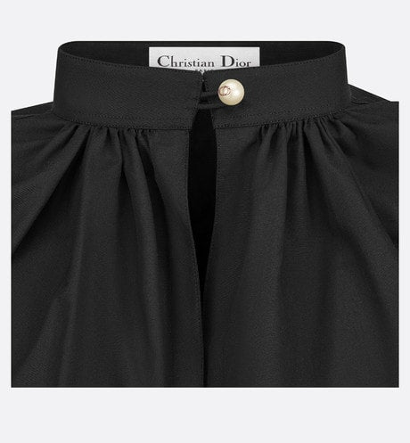 Blouse • Black Cotton and Silk Poplin