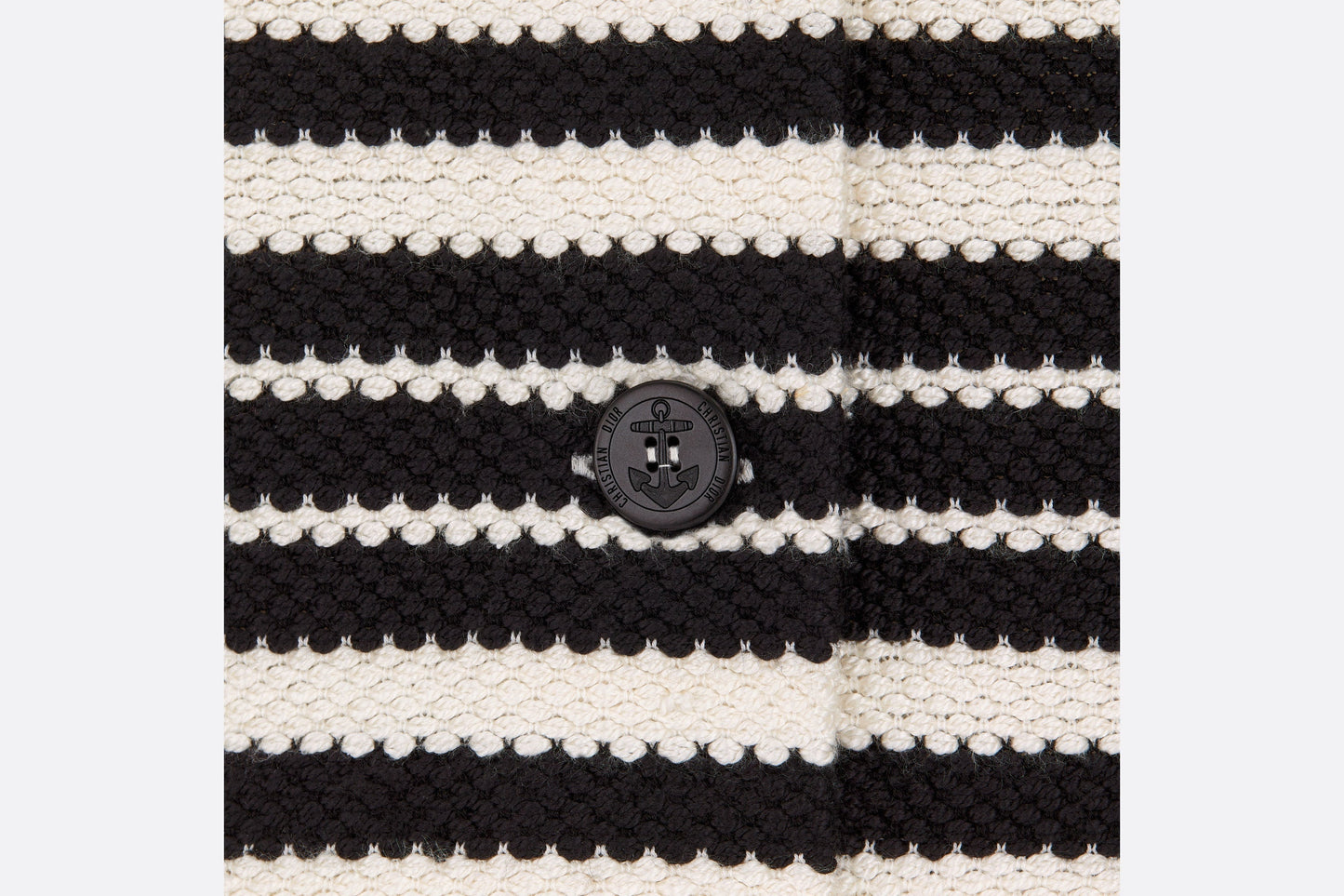 Short-Sleeved Dior Marinière Jacket • White and Black Cotton and Silk Knit