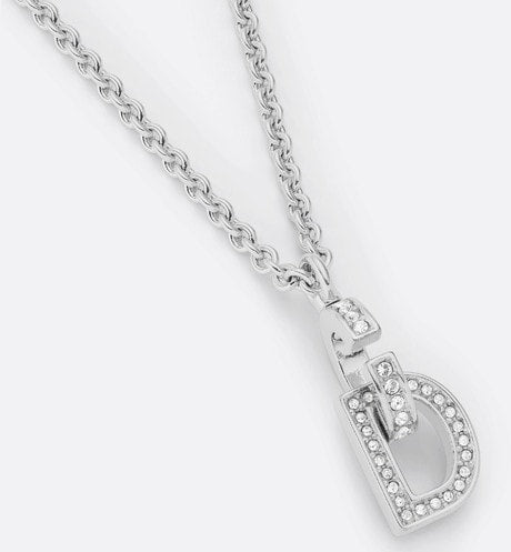 CD Lock Necklace • Silver-Finish Metal and Silver-Tone Crystals