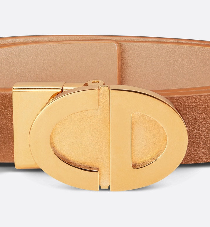 Forever Dior Reversible Belt • Golden Saddle and Biscuit Smooth Calfskin, 22 MM