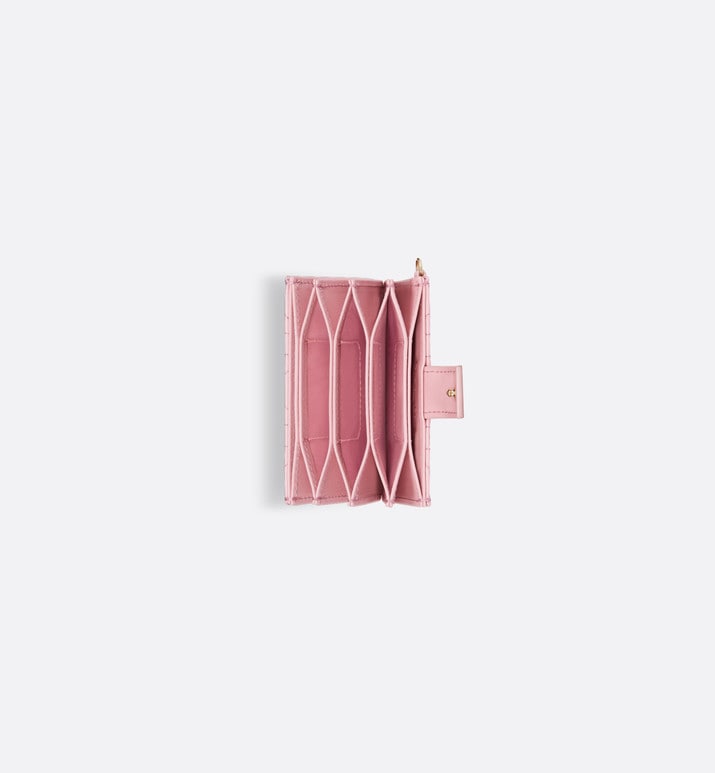 Lady Dior 5-Gusset Card Holder • Melocoton Pink Patent Cannage Calfskin
