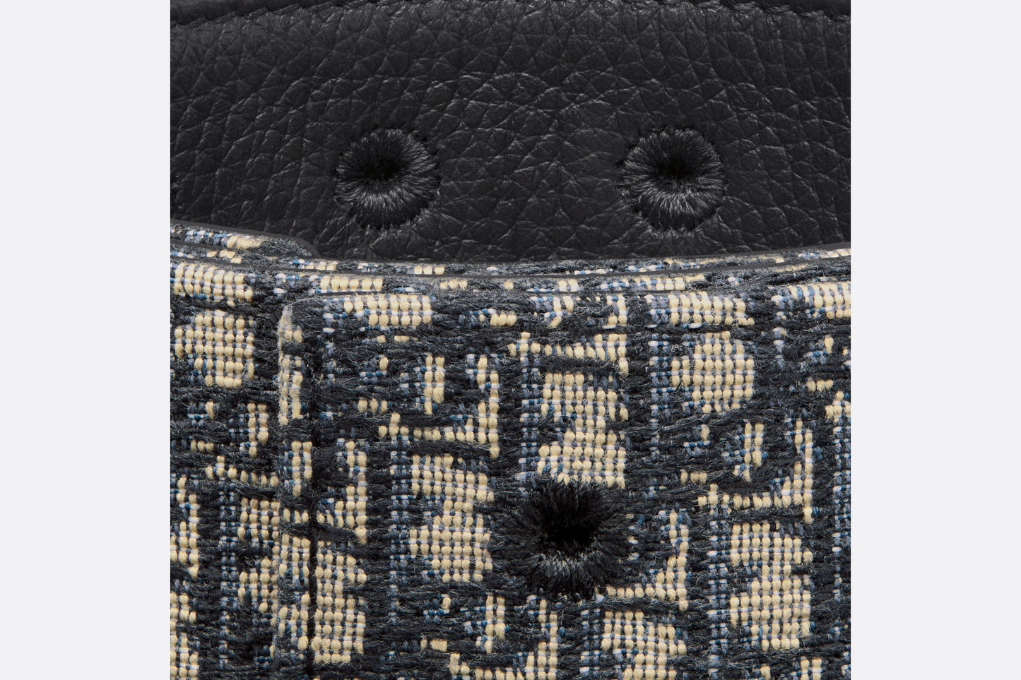 Reversible Belt Strap • Beige and Black Micro Dior Oblique Jacquard and Black Grained Calfskin, 35 MM