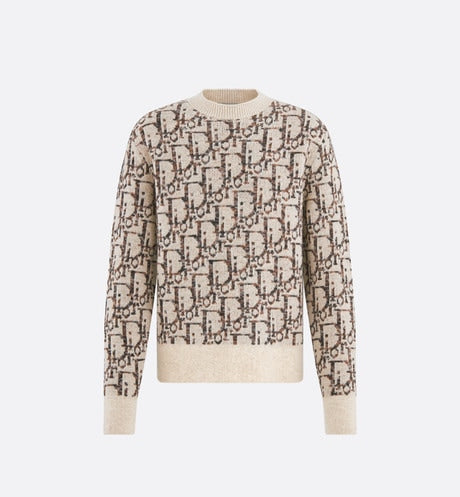 Dior Oblique Sweater • Beige and Brown Wool Jacquard