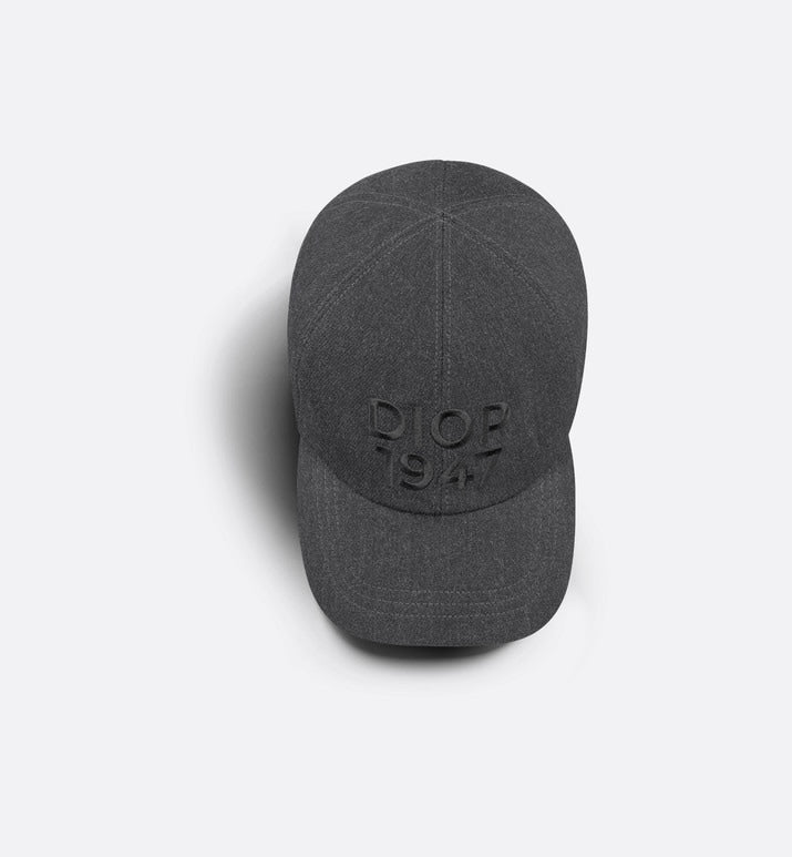 Dior 1947 Baseball Cap • Anthracite Gray Wool