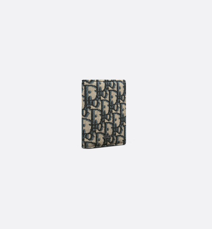 Trifold Wallet • Beige and Black Dior Oblique Jacquard