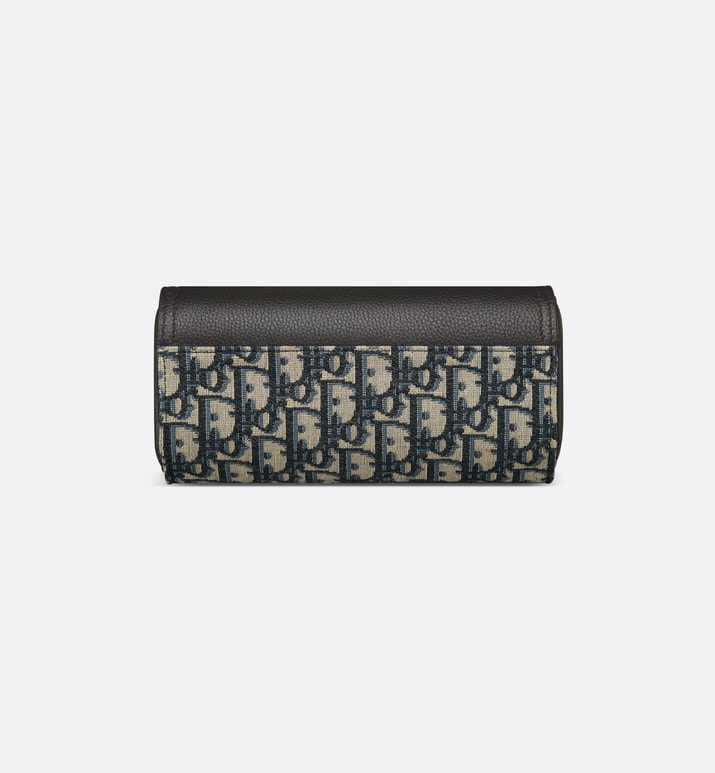 Saddle Watch Case • Beige and Black Dior Oblique Jacquard and Black Grained Calfskin