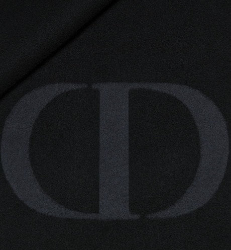 CD Signature Scarf • Black Cashmere and Wool