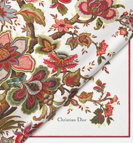 Albero della Vita 90 Square Scarf • Off-White Multicolor Silk Twill