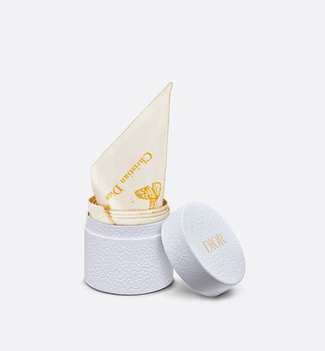 Butterfly Zodiac Mitzah Scarf • Ivory and Gold-Tone Silk Twill