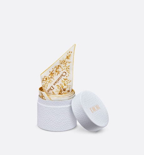 Butterfly Around the World Mitzah Scarf • White and Gold-Tone Silk Twill