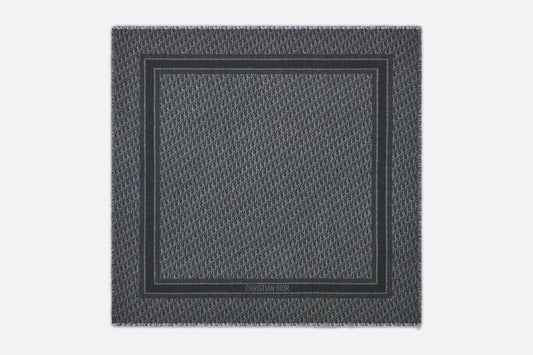 Dior Oblique Shawl • Navy Blue Wool and Silk