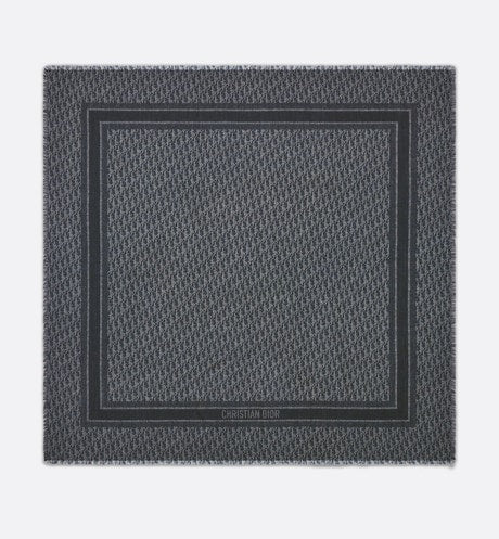 Dior Oblique Shawl • Navy Blue Wool and Silk