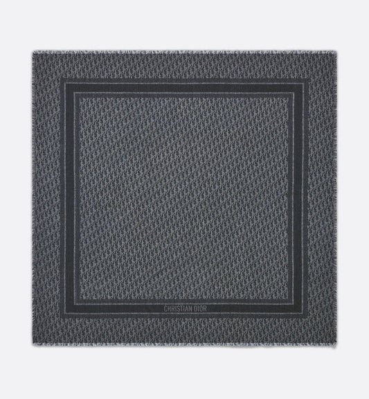 Dior Oblique Shawl • Navy Blue Wool and Silk