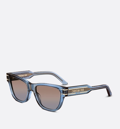 DiorSignature S6U • Transparent Blue Rectangular Sunglasses