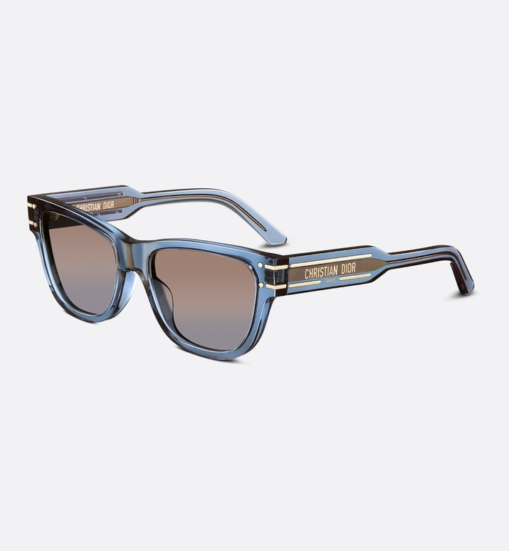 DiorSignature S6U • Transparent Blue Rectangular Sunglasses