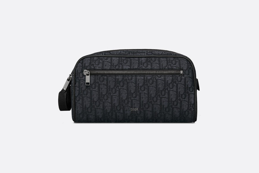 Toiletry Bag • Black Dior Oblique Jacquard and Grained Calfskin