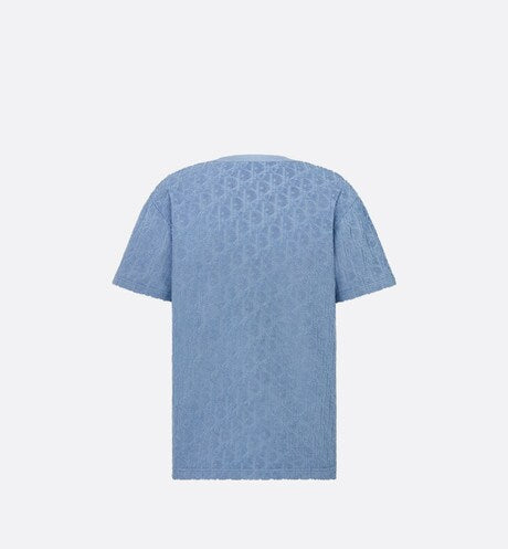Dior Oblique Relaxed-Fit T-Shirt • Blue Cotton Jacquard