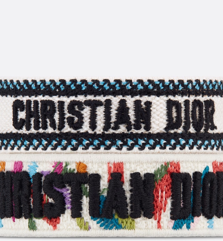 Christian Dior Bracelet Set • Multicolor and White Toile de Jouy Fantastica Embroidery