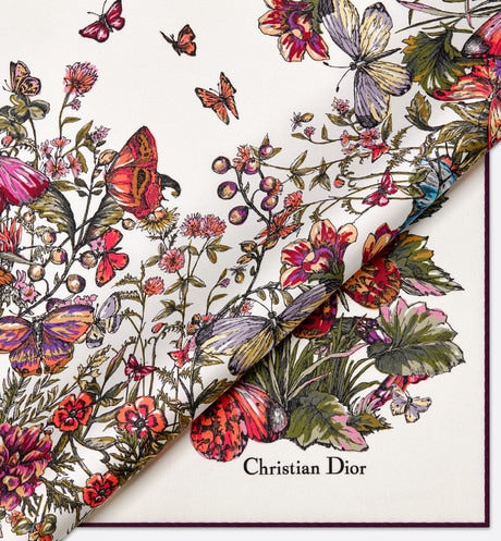 Mexico Millefiori 90 Square Scarf • Off-White Multicolor Silk Twill