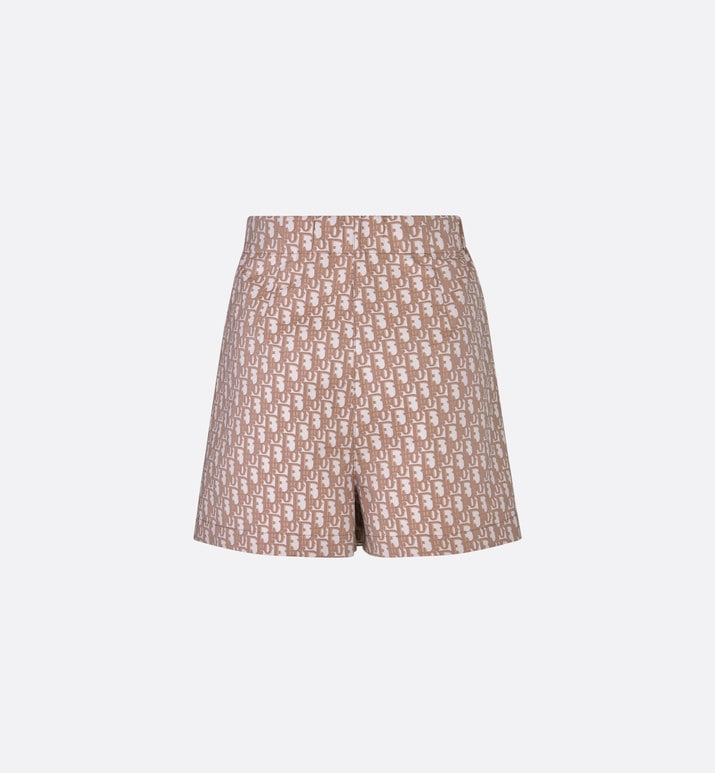 Skort • Melocoton Pink Technical Taffeta Jacquard with Dior Oblique Motif