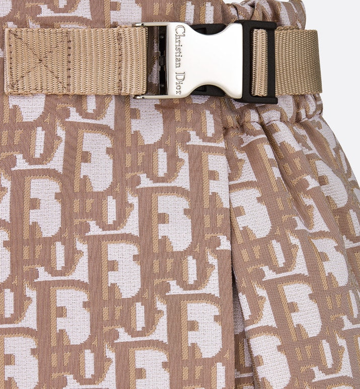 Skort • Melocoton Pink Technical Taffeta Jacquard with Dior Oblique Motif