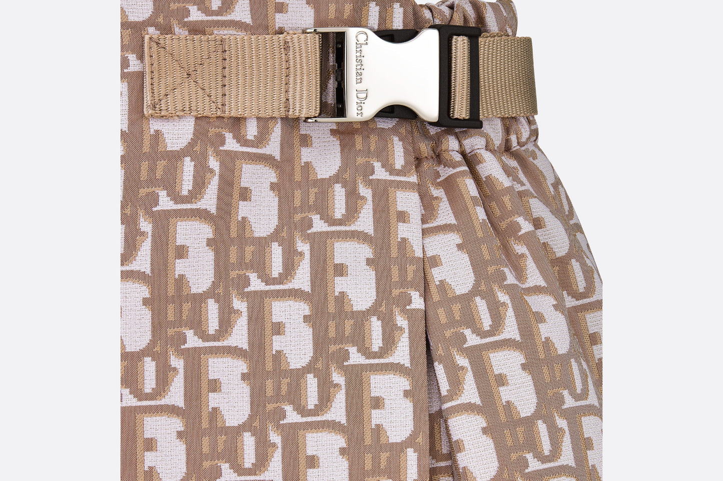 Skort • Melocoton Pink Technical Taffeta Jacquard with Dior Oblique Motif