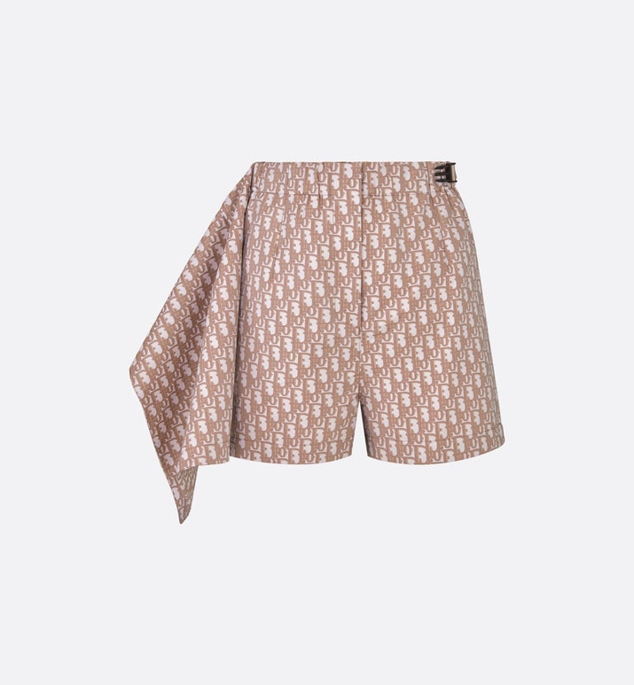 Skort • Melocoton Pink Technical Taffeta Jacquard with Dior Oblique Motif
