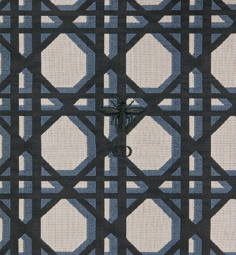 Macrocannage Short-Sleeved Hooded Short Anorak • Navy Blue Technical Taffeta