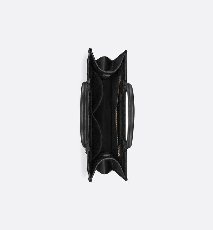 Medium Dior Book Tote • Black Macrocannage Calfskin (36.5 x 28 x 17.5 cm)