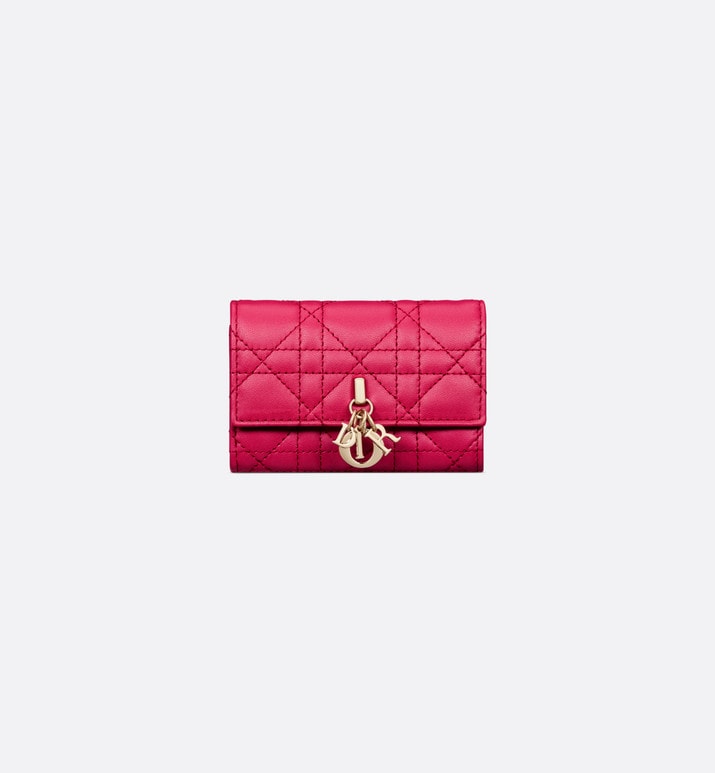 Miss Dior Glycine Wallet • Passion Pink Cannage Lambskin