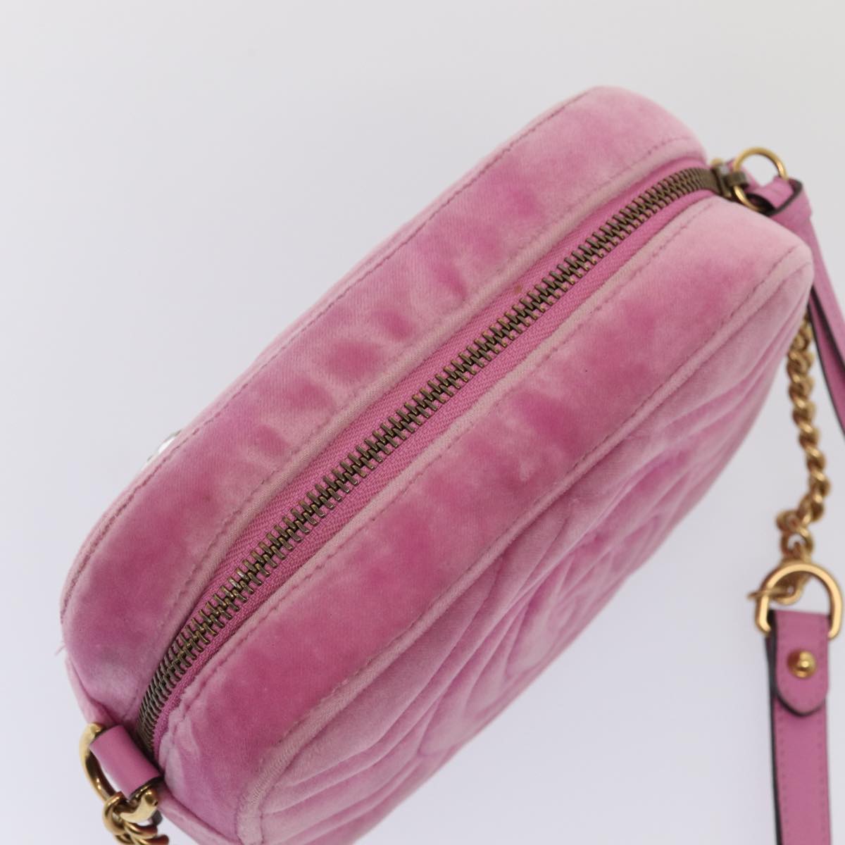 Gucci Marmont Pink Velvet Shoulder Bag ()