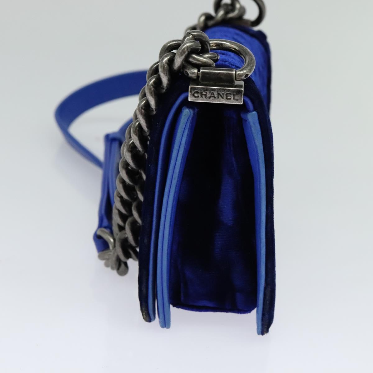 Chanel Boy Blue Velvet Shoulder Bag ()