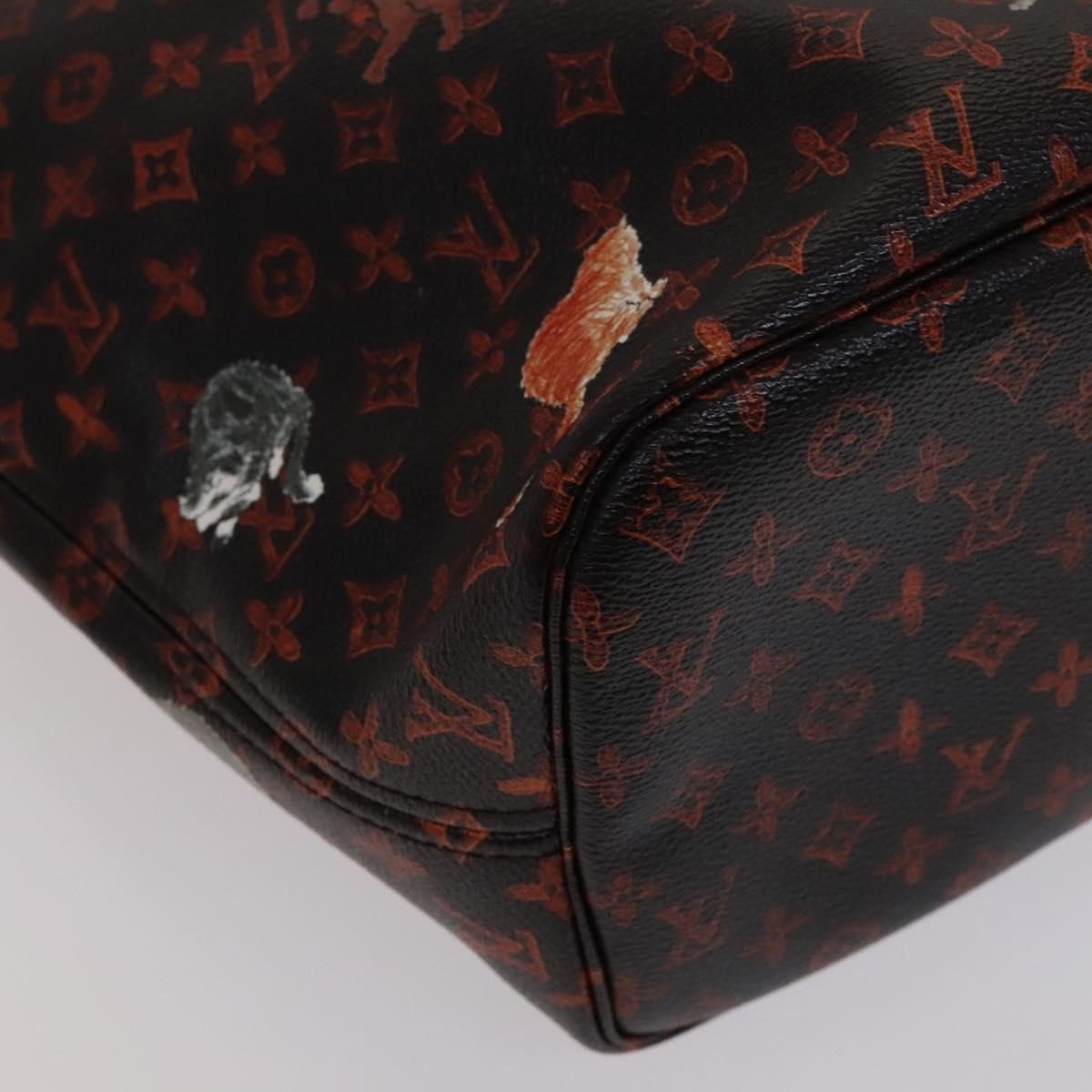 Louis Vuitton Neverfull Mm Black Canvas Tote Bag ()