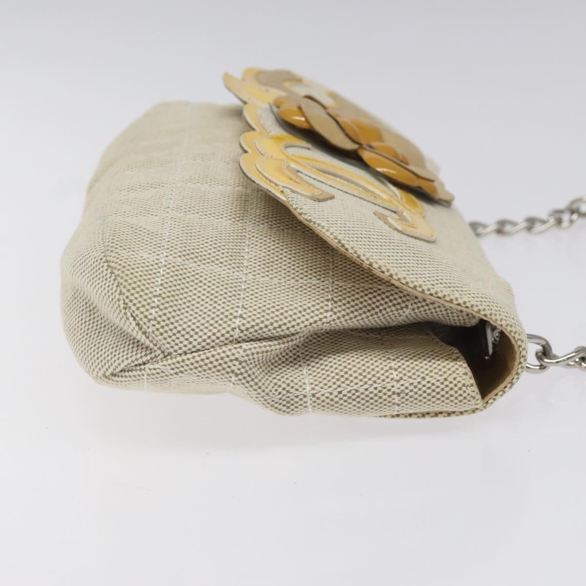 Chanel Camellia Grey Canvas Shoulder Bag ()