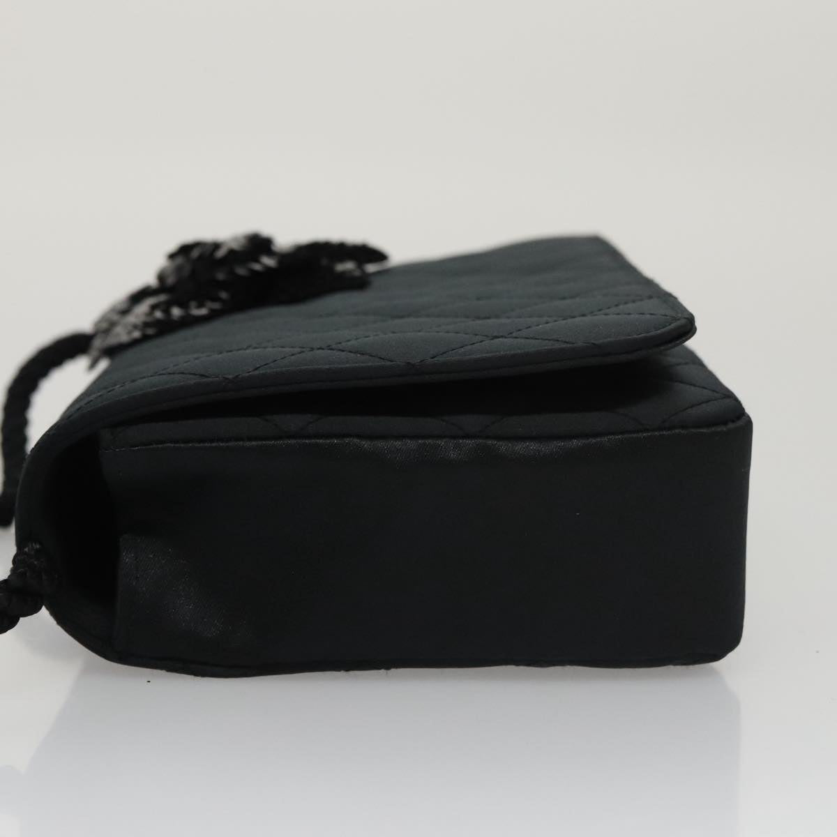 Chanel Camellia Black Silk Shoulder Bag ()