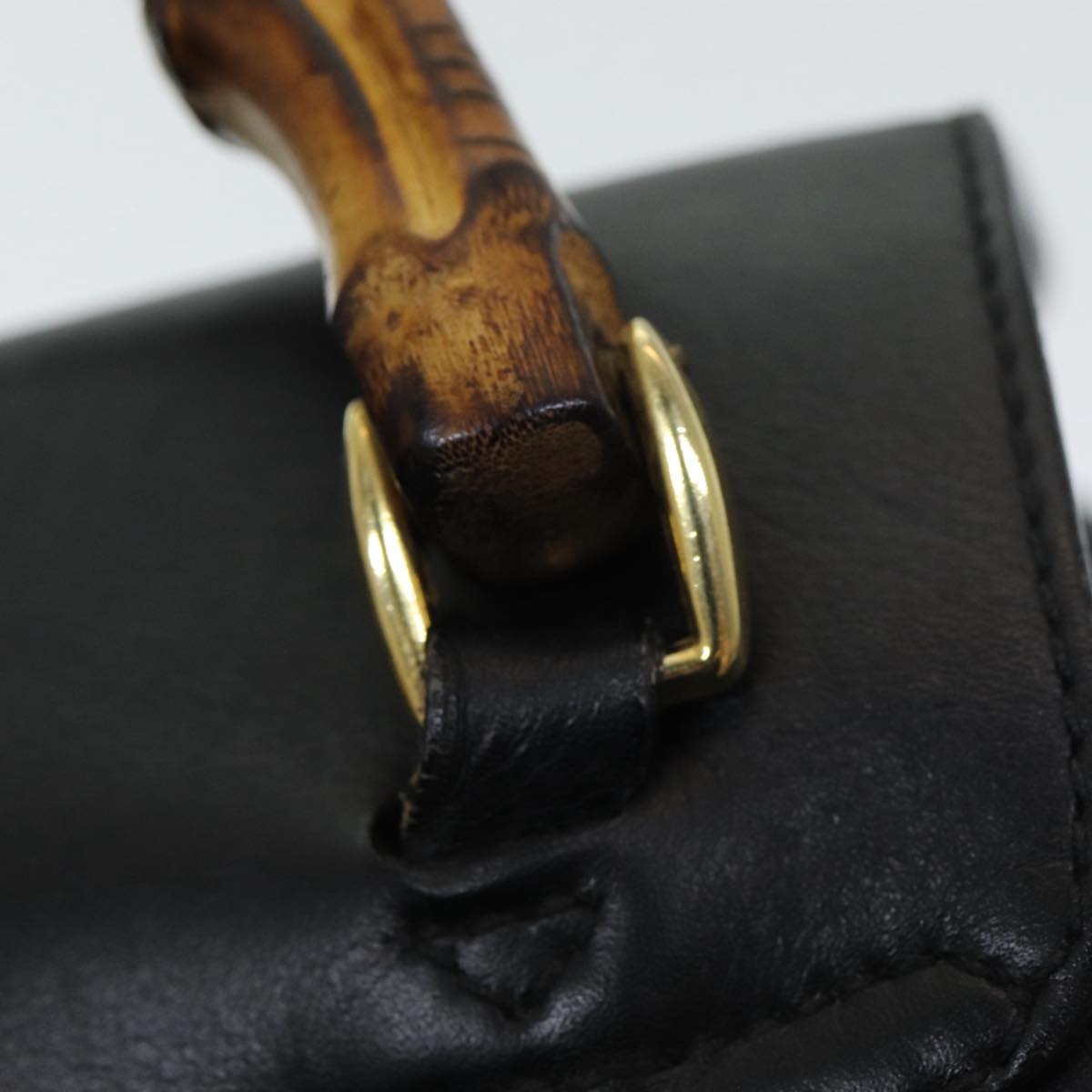 Gucci Bamboo Black Leather Backpack Bag ()