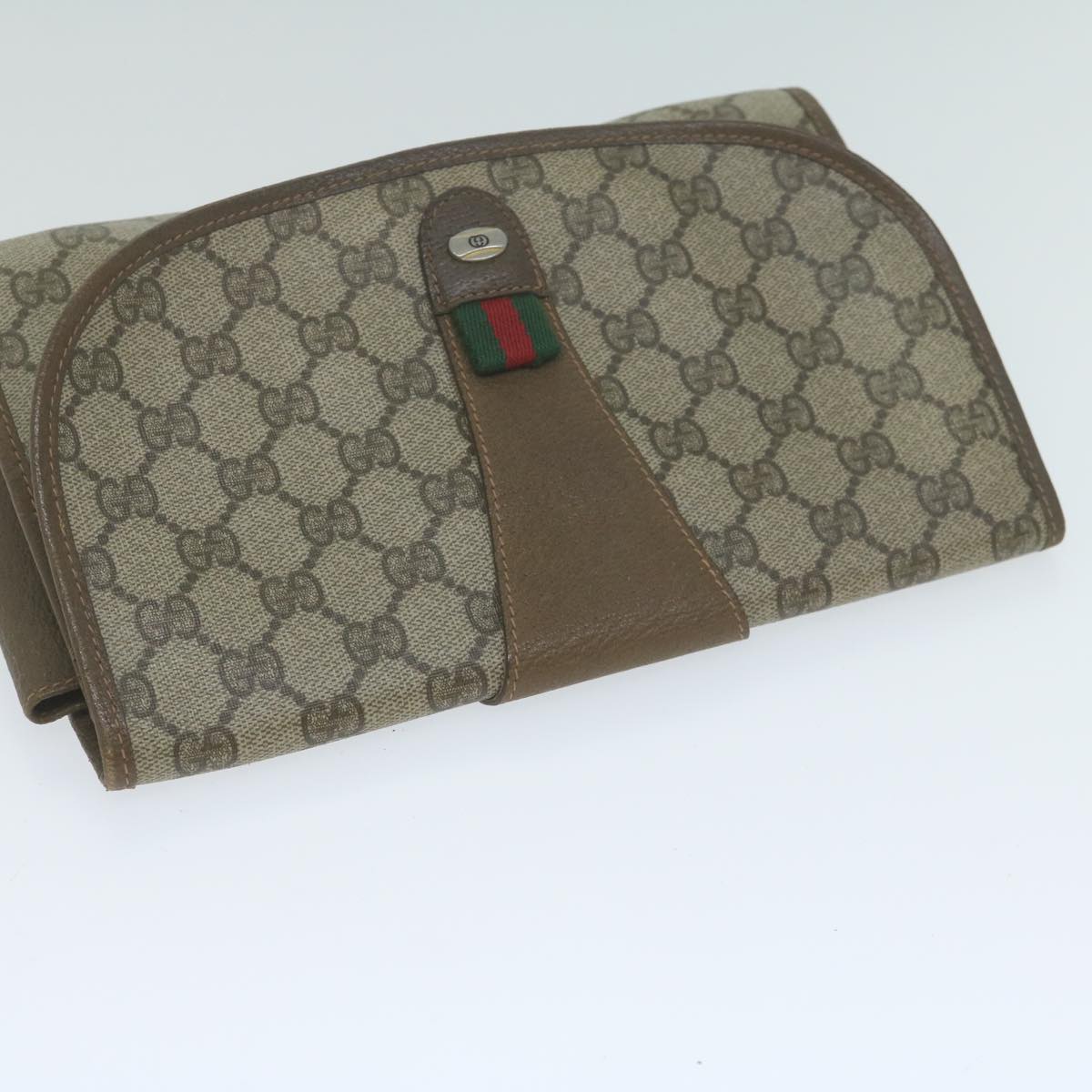 Gucci Ophidia Beige Canvas Clutch Bag ()