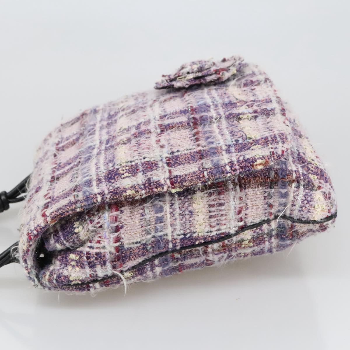 Chanel Camélia Purple Tweed Shoulder Bag ()