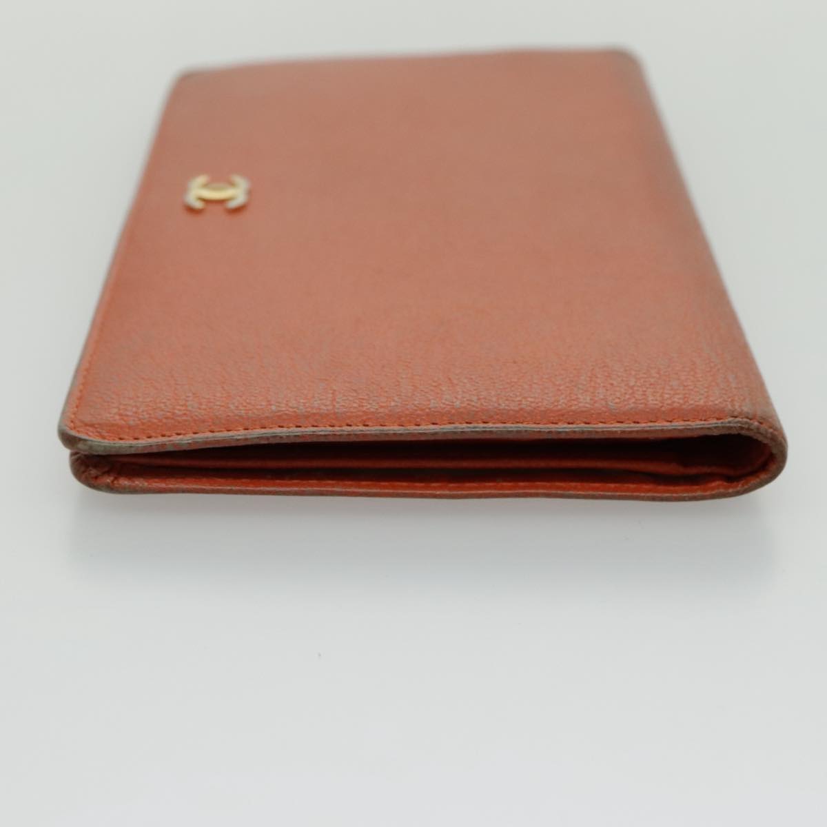 Chanel Coco Mark Orange Leather Wallet ()
