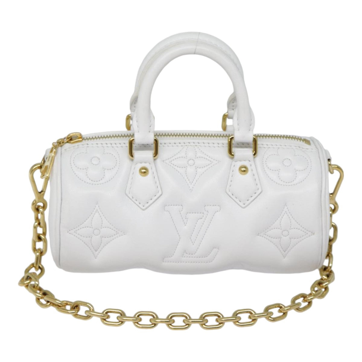 Louis Vuitton Papillon White Leather Handbag ()