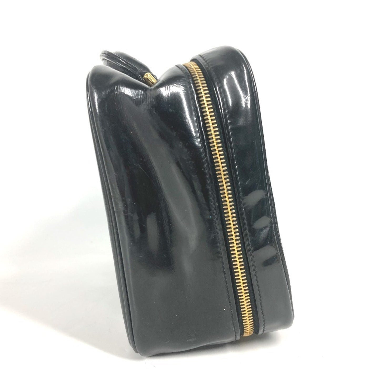 Chanel Black Leather Handbag Vanity Bag ()