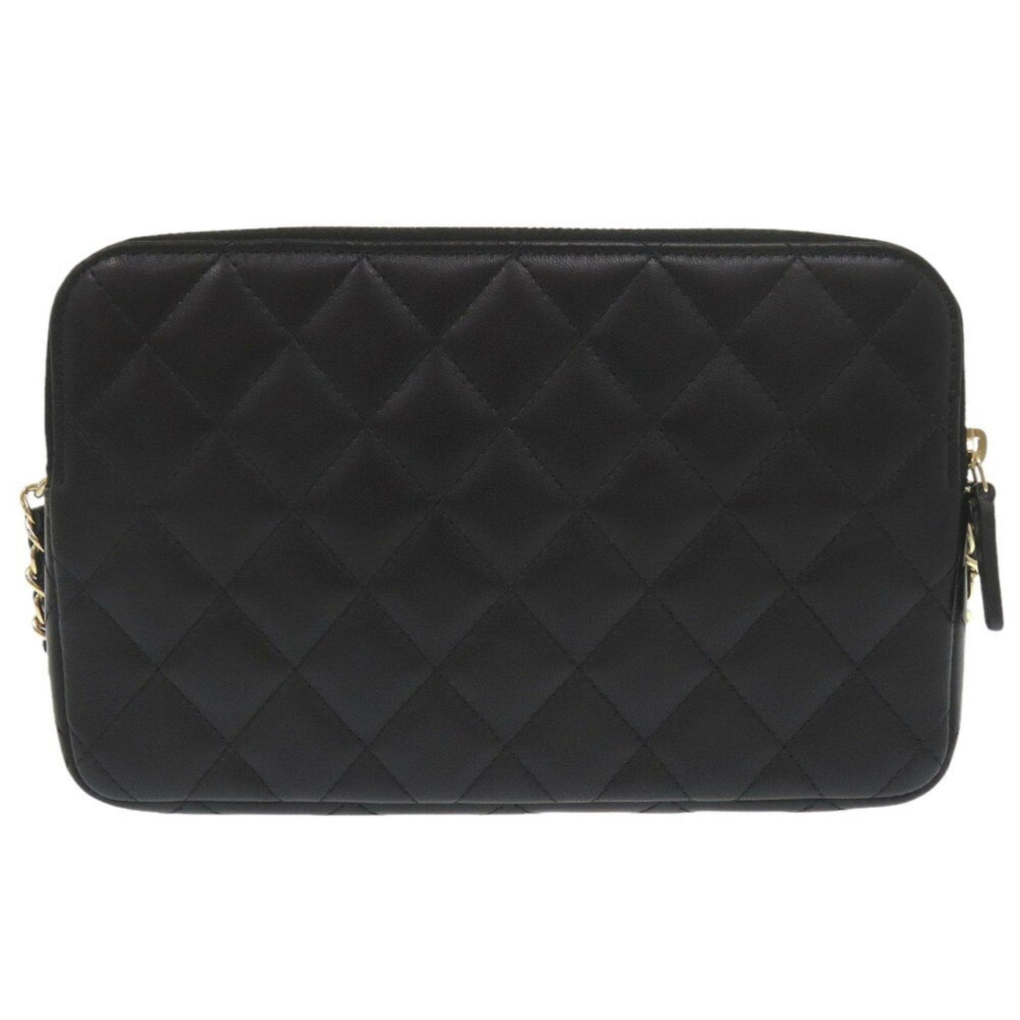 Chanel Black Leather Chain/Shoulder Wallet ()