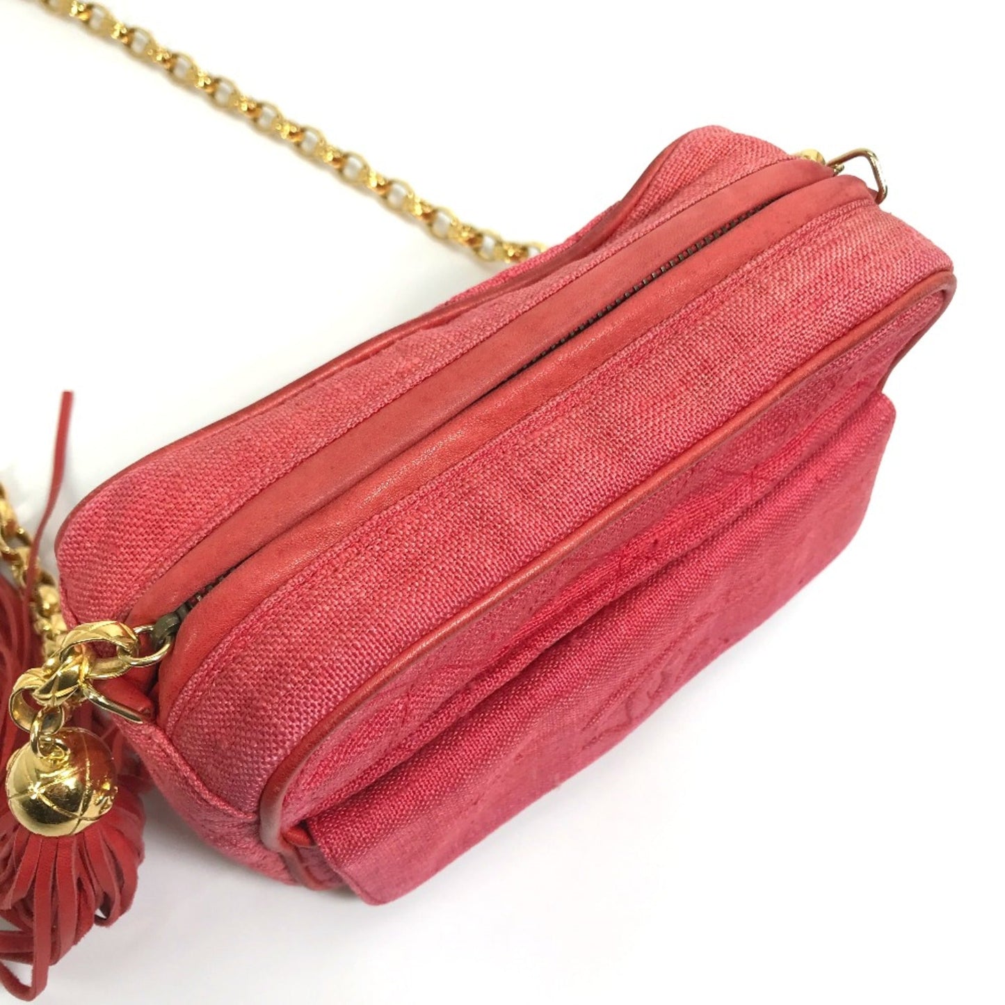 Chanel Red Cloth Shoulder Bag ()