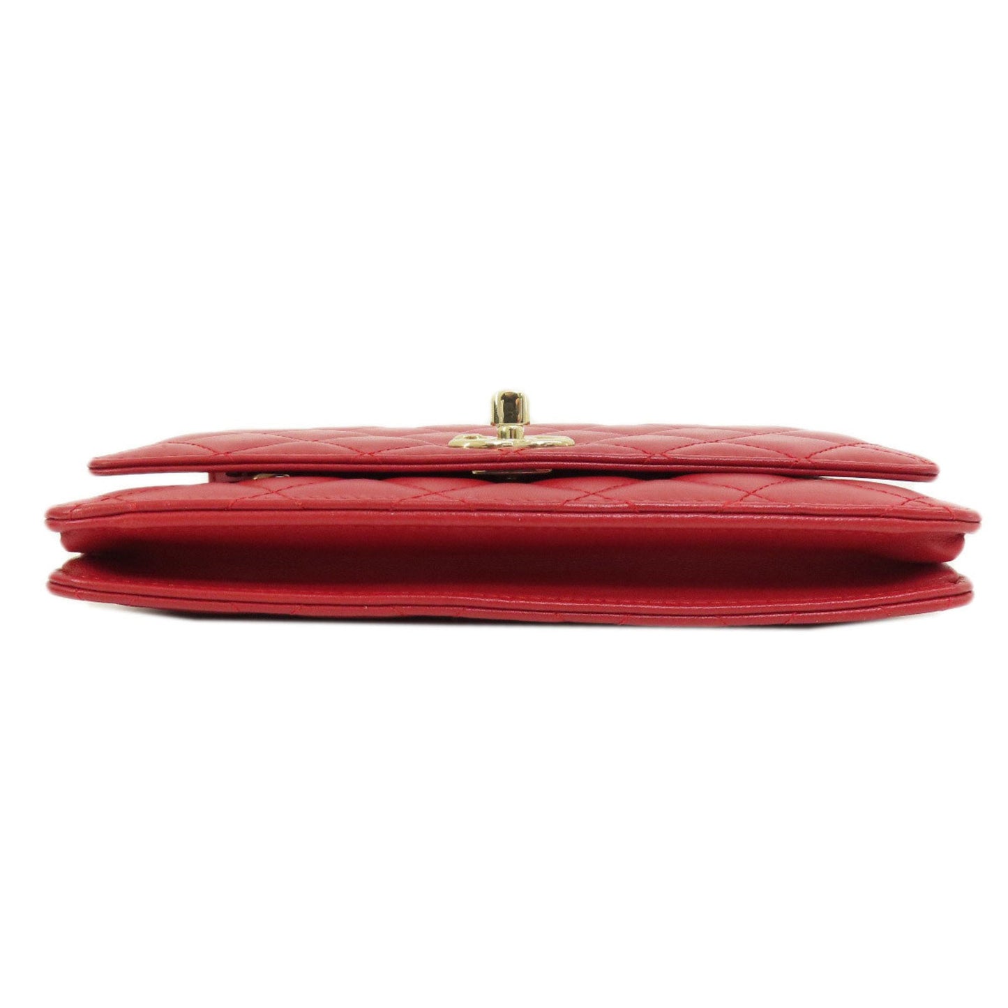 Chanel Red Color Leather Chain/Shoulder Wallet ()