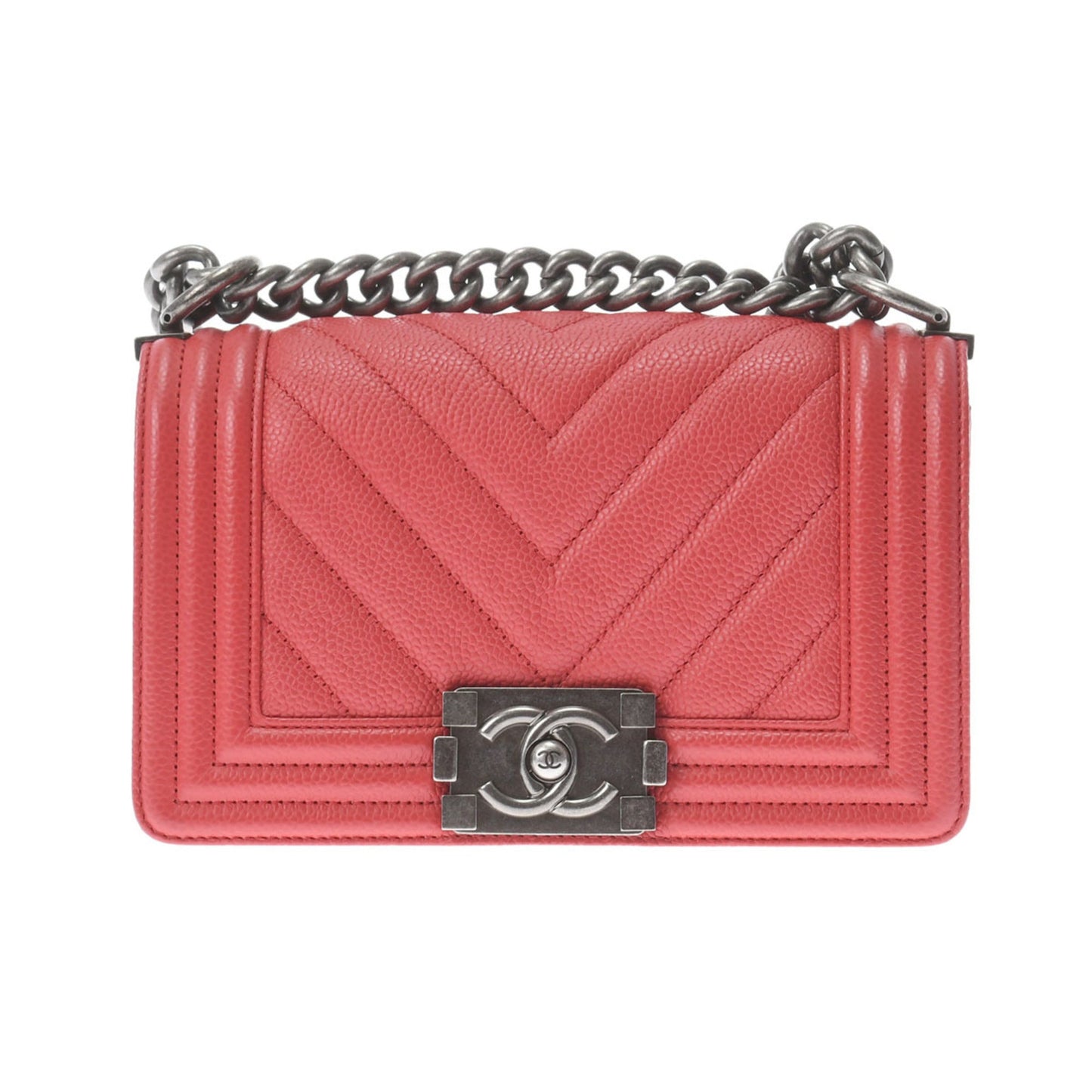 Chanel Red Color Caviar Leather Shoulder Bag ()