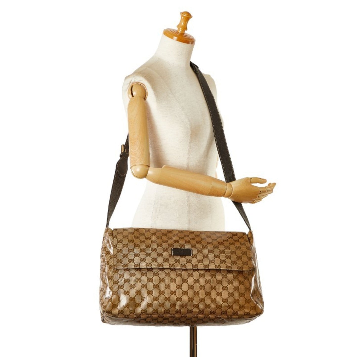 Gucci Gg Crystal Beige Leather Shoulder Bag ()