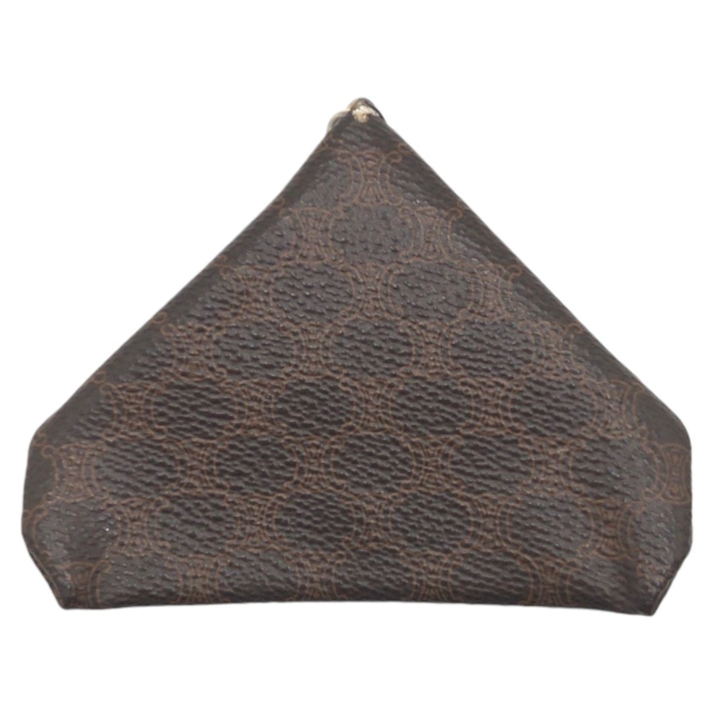 CELINE Vintage Macadam Brown with Silver Hardware Wallet/Coin Purse for Women