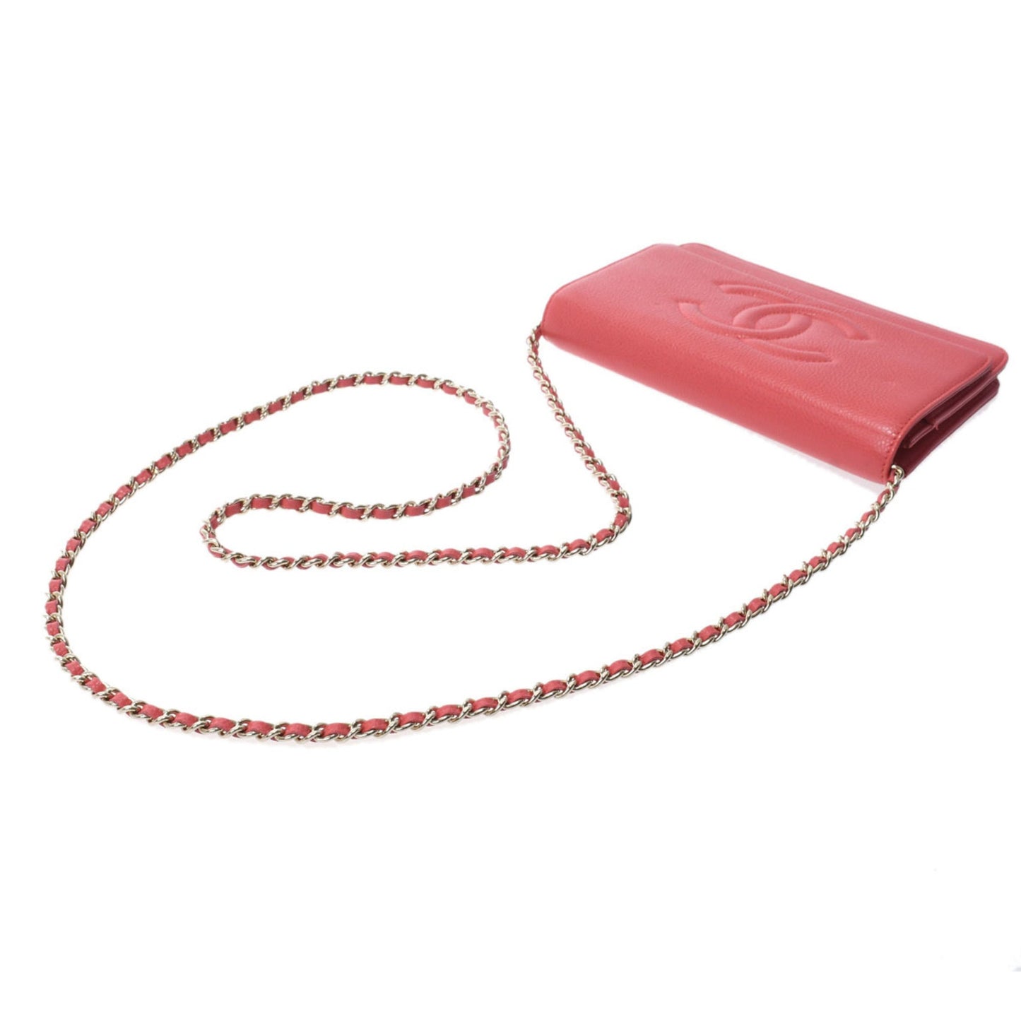 Chanel Pink Grained Calfskin Chain/Shoulder Wallet ()
