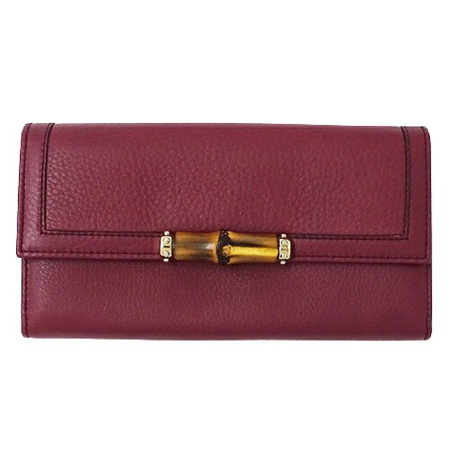 Gucci Wine Leather Long Wallet (Bi-Fold) ()