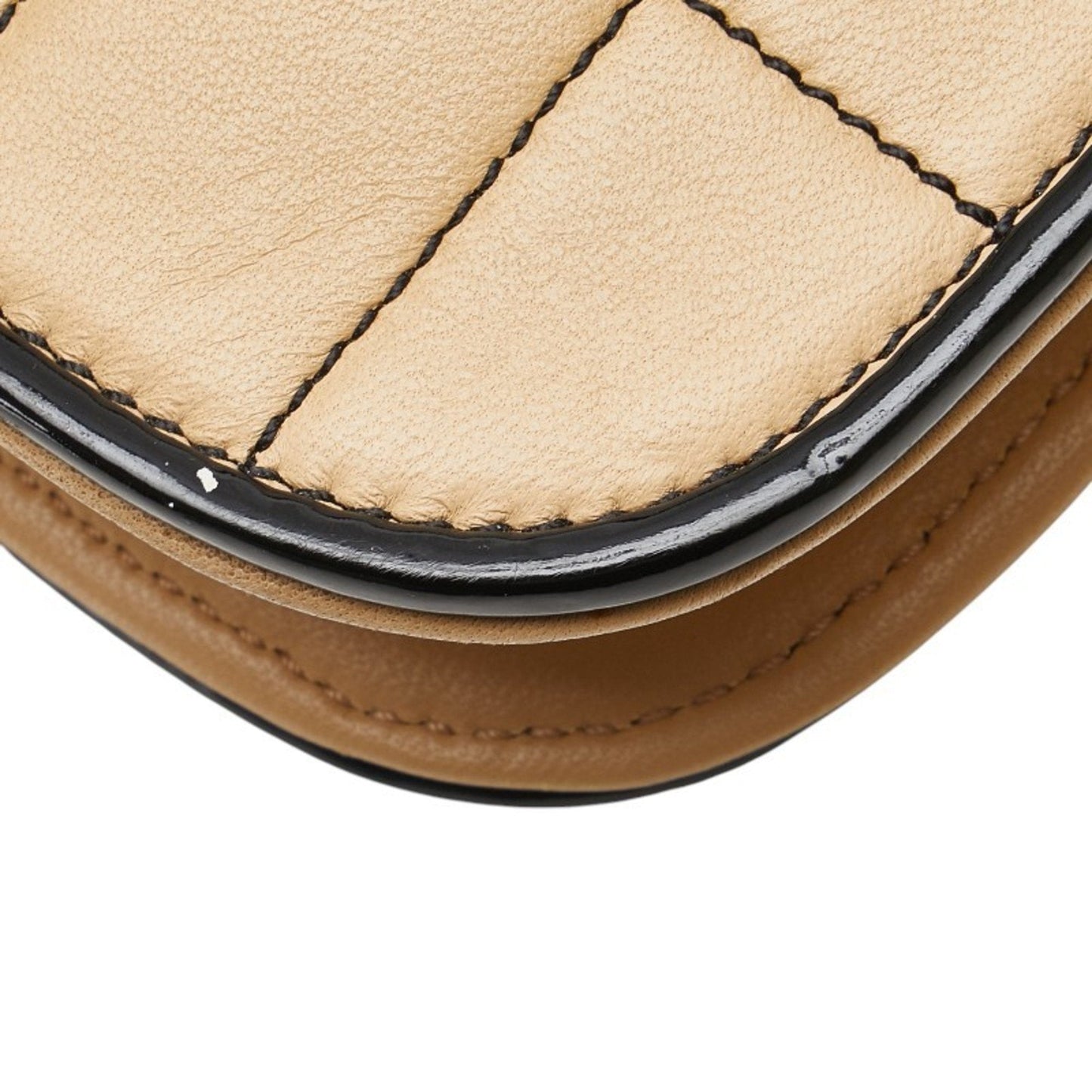 Chanel Beige Black Leather Shoulder Bag ()